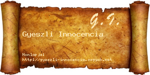 Gyeszli Innocencia névjegykártya